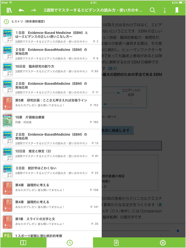ヒストリ（検索遷移履歴）